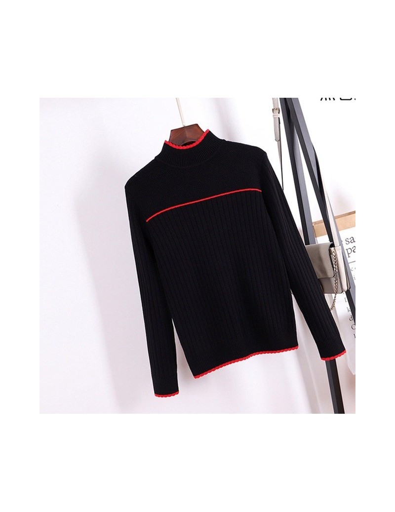 Women Pullover and Sweater Autumn Winter Ribbed Knitted Sweaters Top Striped Warm Thick Female Jumper for Christmas Pull - b...