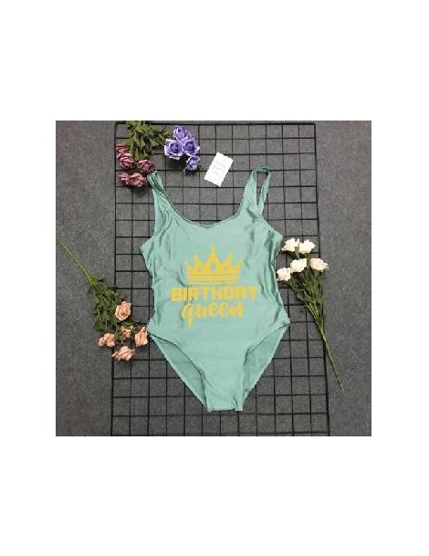 Bodysuits Birthday Queen Squad Swimsuit Sexy Beach Summer Backless Swimwear New Fashion Bathing Suit Letter Printed Swimsuits...