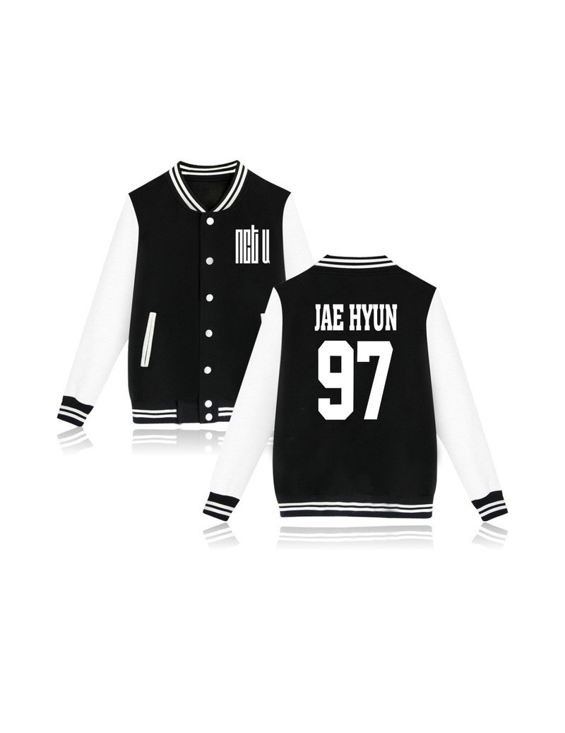 Kpop NCT U Baseball Jacket Women Men Idol Group Album Sweatshirt Member Name Print Hip Hop Hoodies Female Fans Clothes - Bla...