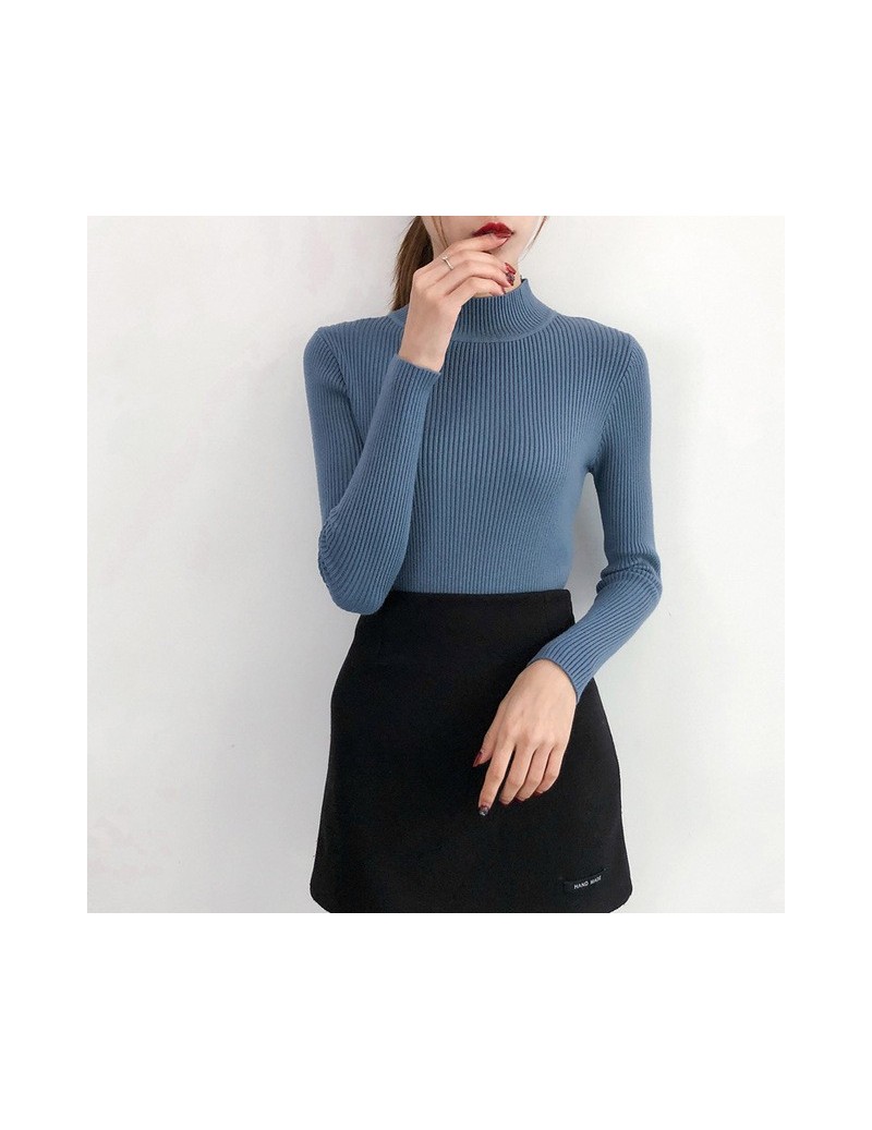 2019 Autumn Winter Women Pullovers Sweater Knitted Korean Elasticity Casual Jumper Fashion Slim Turtleneck Warm Female Sweat...