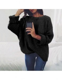Pullovers Loose Pullover Women Knitting Round Neck Solid Color Long Sleeve European Style Christmas Sweater Jersey Mujer Invi...
