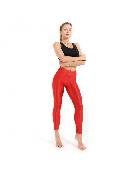Leggings Plus Size Women Workout Leggings Casual Fluorescent Leggings High Elastic Female Shiny Elasticity Pants Girl Clothin...
