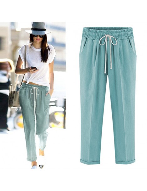 Pants & Capris Harem Pants women summer High Waist cotton plus size Ankle length thin Casual Loose slim trousers 5XL 6XL - gr...