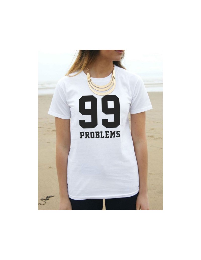 99 Problems Letters Print Women T shirt Cotton Casual Funny Shirt For Lady White Black Top Tee Harajuku Hipster ZT203-149 - ...