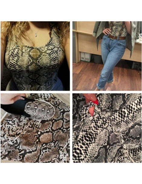 Bodysuits Sexy Snake Print Strapless Night Party Bodysuit Women Casual Off Shoulder Streetwear jumpsuit Office Lady Tops Fema...