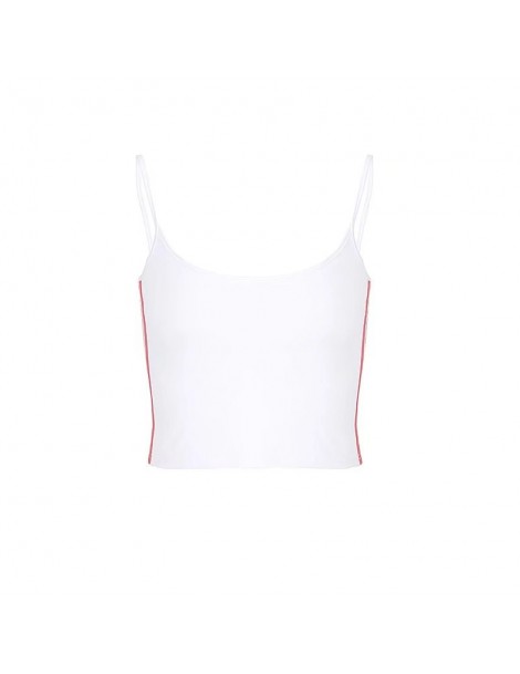 Camis 2018 Summer Cool Girls Camis Women Fashion Sleeveless Basic Tank Tops Sexy Short Ribbed Tee Cropped Bustier Top - white...