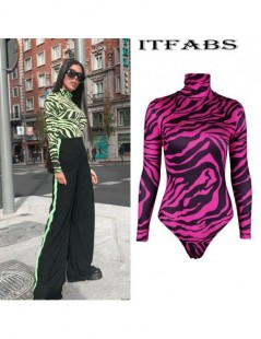 Bodysuits Rompers 2019 New Brand Women Zebra Print Springs Casual Romper Stretch Leotard Long Sleeve Tops Tee Jumpsuit - Gree...