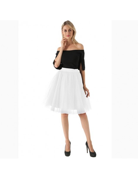 Skirts Puffy New Arrival 5 Layer Fashion Women Tulle Skirt Tutu Wedding Bridal Bridesmaid 2019 Overskirt Petticoat Lolita Sai...