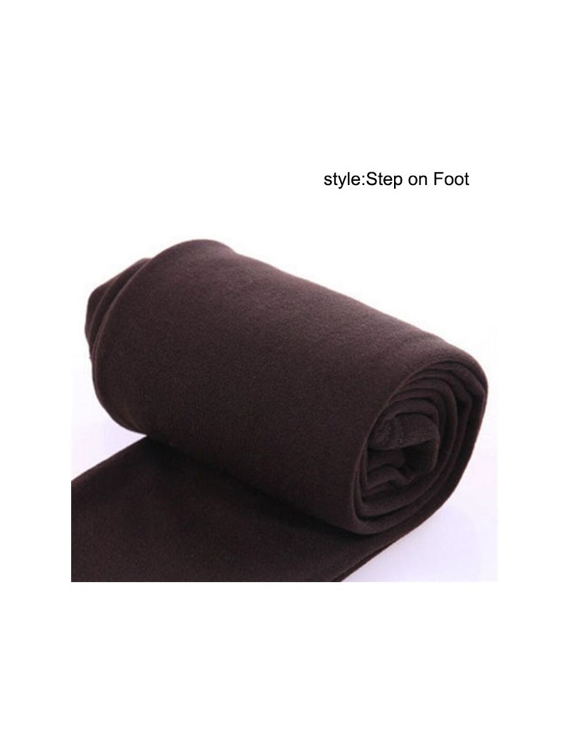 Leggings 2019 New Women Heat Fleece Winter Stretchy Leggings Warm Fleece Lined Slim Thermal Pants LBY2018 - Coffee Step on Fo...