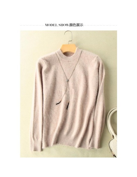 Pullovers Super Warm Pure Mink Cashmere Sweaters and Pullovers Women Autumn Winter Soft Sweater Half Turtleneck Female Basic ...