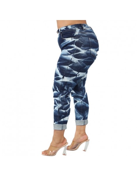 Jeans Women Streetwear Plus Size 5XL Snowflakes Skinny Jeans Tie Dye High Waist Stretch Pencil Pants Ninth Casual Ladies Jean...