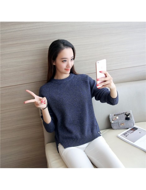 Pullovers 2018 Women Sweaters and Pullovers Autumn Winter Long Sleeve Pull Femme Solid Pullover Female Casual Knitted Sweater...