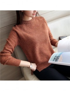 Pullovers 2018 Women Sweaters and Pullovers Autumn Winter Long Sleeve Pull Femme Solid Pullover Female Casual Knitted Sweater...
