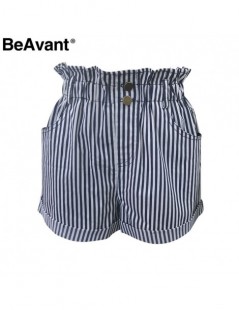 Shorts BeAvant Striped summer causal shorts women 2019 Button zipper cotton high waist shorts female Beach hotpants mini shor...