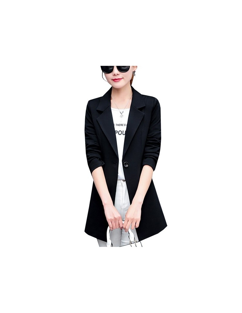 New Autumn Fashion Women Blazer Jacket Slim Fit WorkWear Suit Coat Ladies Casual OL Office Long Blazers Plus Size Outwear SF...
