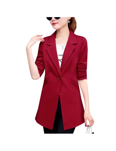 Blazers New Autumn Fashion Women Blazer Jacket Slim Fit WorkWear Suit Coat Ladies Casual OL Office Long Blazers Plus Size Out...