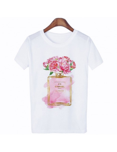 T-Shirts Camisetas Verano Mujer 2019 Harajuku Fashion Thin Section Perfume Flower Woman T Shirt Leisure Aesthetic Streetwear ...