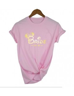 T-Shirts Bachelorette Party Bridesmaid Bride T-shirt Rose Gold Printint Bride Squad Wedding Team Women Top Tee Female Tops Ts...
