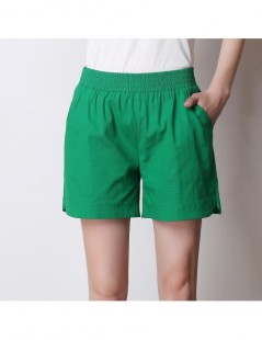 Shorts 4XL Big Size Womens Shorts Summer 2018 Fashion Loose Elastic Waist Cotton Linen Short Trousers Femme With Pocket Candy...