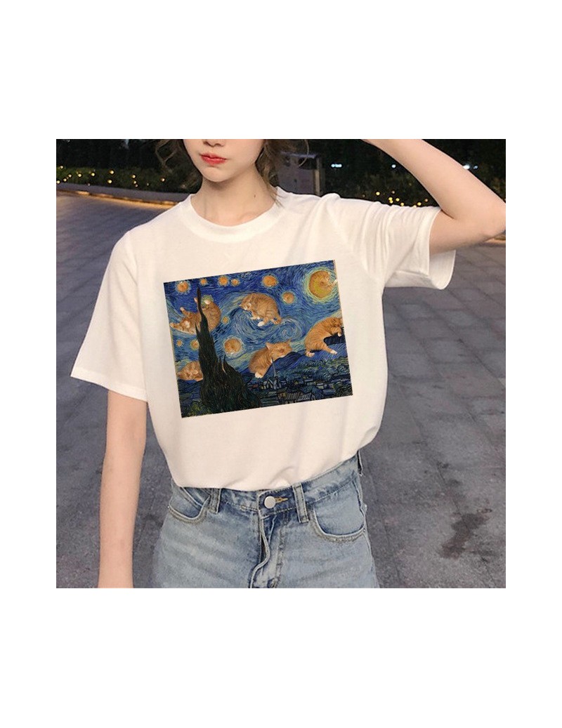 T-Shirts Kawaii Cat Graphic T Shirt Women Harajuku Ullzang Cute T-shirt Funny Cartoon Aesthetic 90s Tshirt Fashion Summer Top...