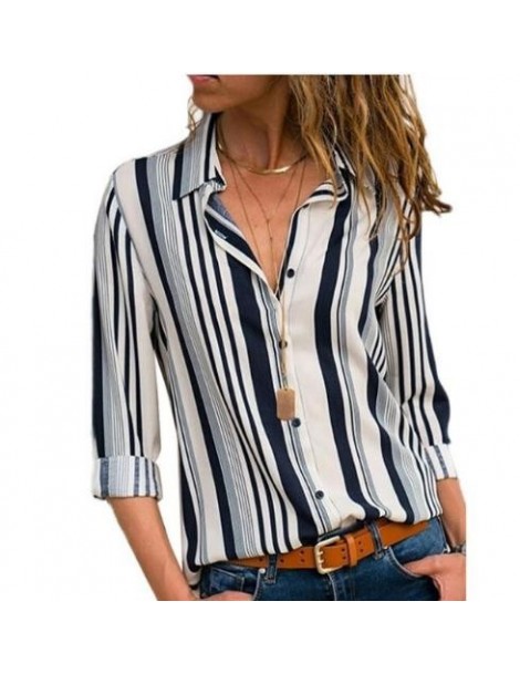 Women shirt 2019 New Women Summer Autumn Tops And Blouses Shirt Plus Size Long Sleeve Striped Print Women Blouse Shirt - sty...
