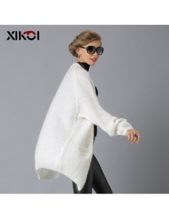 Cardigans Women Sweaters Fashion Casual Wool Cardigans Woman Sweaters Solid Thick Winter Knitted Long Sweater Coat - White - ...