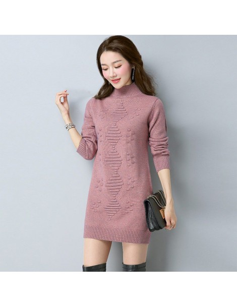 Pullovers 2019 Women Autumn Winter Sweater Long Sleeve Female casual Long Sweaters Solid Color Womens Jumper Pullover - Purpl...