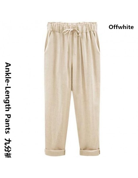 Pants & Capris M-5XL 6XL 7XL Women Original Design Vintage Pants plus size cotton linen Harem Trouserselastic waist big size ...