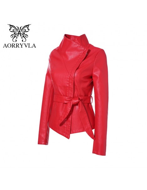 Leather Jackets Hot Jackets For Women Spring 2019 Brand Leather Jacket Gothic Large Turn-Down Collar Sashes Short ladies leat...
