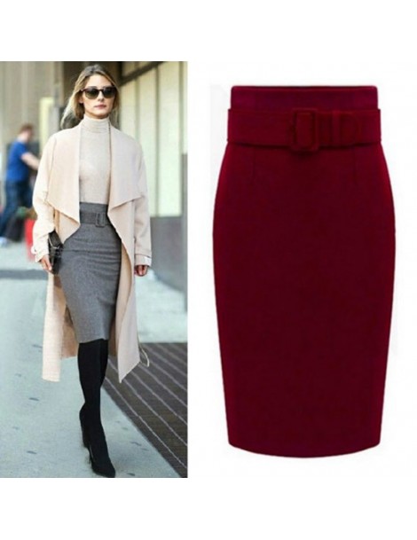 Skirts new fashion autumn winter 2018 cotton plus size high waist saias femininas casual midi pencil skirt women skirts femal...