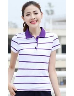 Polo Shirts Cotton Striped Polo Shirt Big Size women Turn-down Collar Short Sleeve Slim Cotton Sprots Tees Female Tops Muje -...