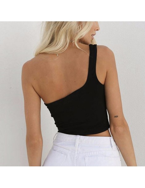 Tank Tops Sleeveless T-Shirt Tank Tops Women 2019 One Shoulder Crop Top Summer Beach Vest Bare Midriff Summer Fashion Clothes...