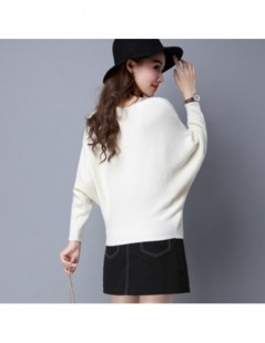 Pullovers New Batwing Sleeve Solid Woman Knitting Clothes Fashion Pullovers Tops Female Sweater Autumn Winter Black White lad...