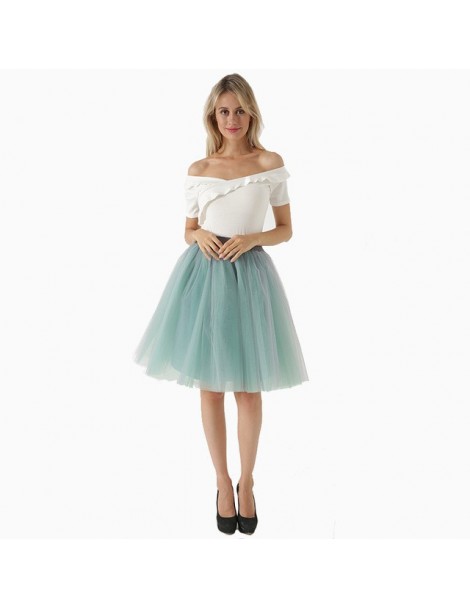 Skirts 7 Layered Tulle Skirts Womens High Waist Swing Dolly Ball Gown Underskirt Mesh Tutu 2019 Summer Midi Skirt Faldas Saia...