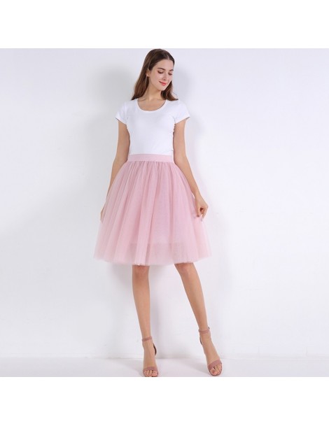 Skirts 7 Layered Tulle Skirts Womens High Waist Swing Dolly Ball Gown Underskirt Mesh Tutu 2019 Summer Midi Skirt Faldas Saia...