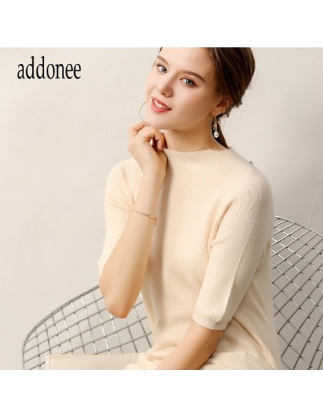 Pullovers Spring Summer Autumn New Style Cashmere Fiber Women Lady Short Sweater Wild Solid Fashion Sexy Flex Big Size Turtle...