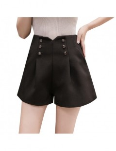 Shorts 2019 New Fashion Double Breasted High Waist Zipper Shorts Womens Spring Summer Casual Wide Leg Shorts Gray/Black/White...
