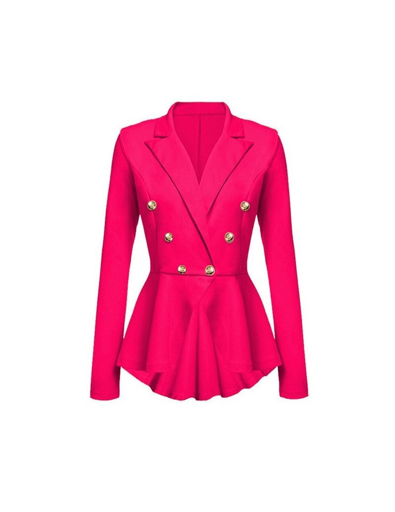 Jackets 2019 fashion Women's Long Sleeve Jacket Coat Ruffles Peplum Button Casual Jacket Coat Outwear Slim dress Women's Coat...