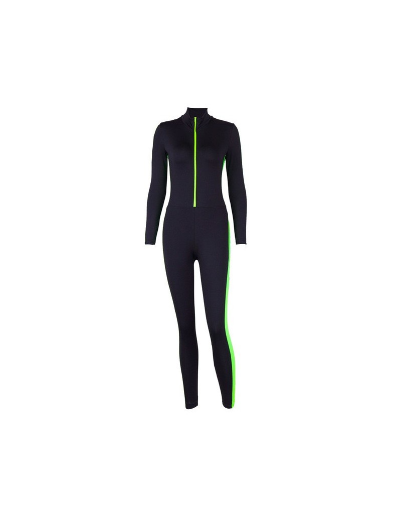 Jumpsuits Fashion Reflective Lines Fitness Rompers Womens Jumpsuit Sporty Long Sleeve Rompers Active Wear Autumn Jumpsuits Ca...