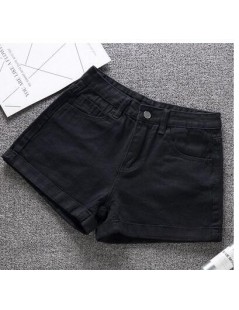 Shorts High waist denim shorts large size 2XL female short jeans women 2019 summer New Ladies shorts solid color crimp denim ...
