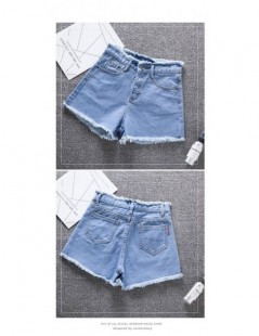 Shorts High waist denim shorts large size 2XL female short jeans women 2019 summer New Ladies shorts solid color crimp denim ...