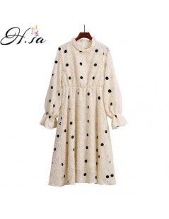 Pullovers Women Long Sweater Dresses 2019 Spring New Arrivals Retro Knit Pullover and Sweaters Bow Neck Sweet Dots Pleated Ro...