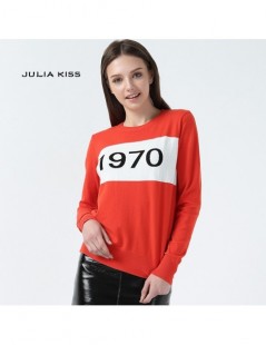 Pullovers Women 1970 letter pullover Long Sleeve Sweater hot fashion star top Letter 1970 Knitting Tops - black - 4L392003484...