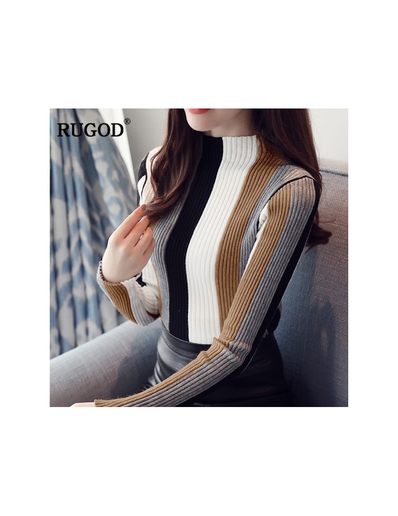 2018 Hot Sell Striped Sweater For Women Knitted Slim Long Sleeve Pullover Color Matching Fashionable jersey mujer invierno -...