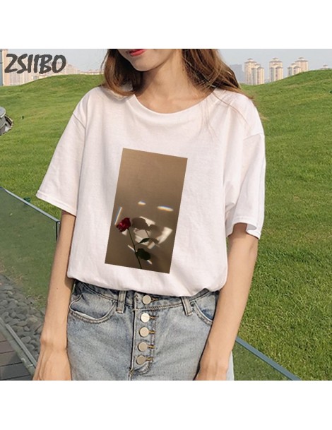 T-Shirts Female t shirt summer new rose flower flame Print Short sleeve tshirt Women's Casual Fun t shirt For Lady Top Tee Hi...