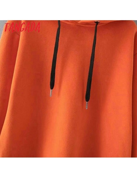 Hoodies & Sweatshirts Autumn Winter Fashion Women Fleece Hoodie Sweatshirts Hooded Warm Long Sleeve Ladies Thick Orange Pullo...