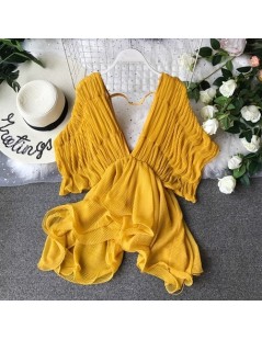 Blouses & Shirts Summer Women Chiffon Ruched Low Cut V-neck Irregular Pullover Shirt Female Sexy Batwing Sleeve Blouse Ladies...