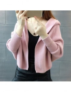 Cardigans Autumn Winter Short Sweater Hooded Cardigan Fashion Warm Knitted Women Cardigans - Brown - 4F3062129723-2 $18.29
