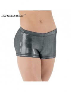 Shorts Womens Shiny Metallic Sexy Shorts Dance Nylon Lycra Spandex Jazz Black Gold Shorts Fitness Low-waist Skinny short - Pi...