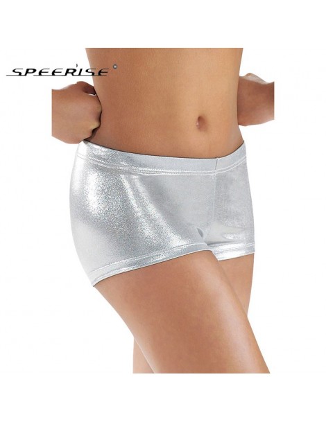 Shorts Womens Shiny Metallic Sexy Shorts Dance Nylon Lycra Spandex Jazz Black Gold Shorts Fitness Low-waist Skinny short - Pi...